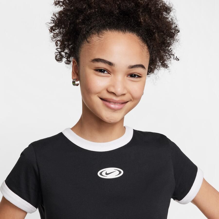 Nike Sportswear kort T-shirt voor meisjes Zwart