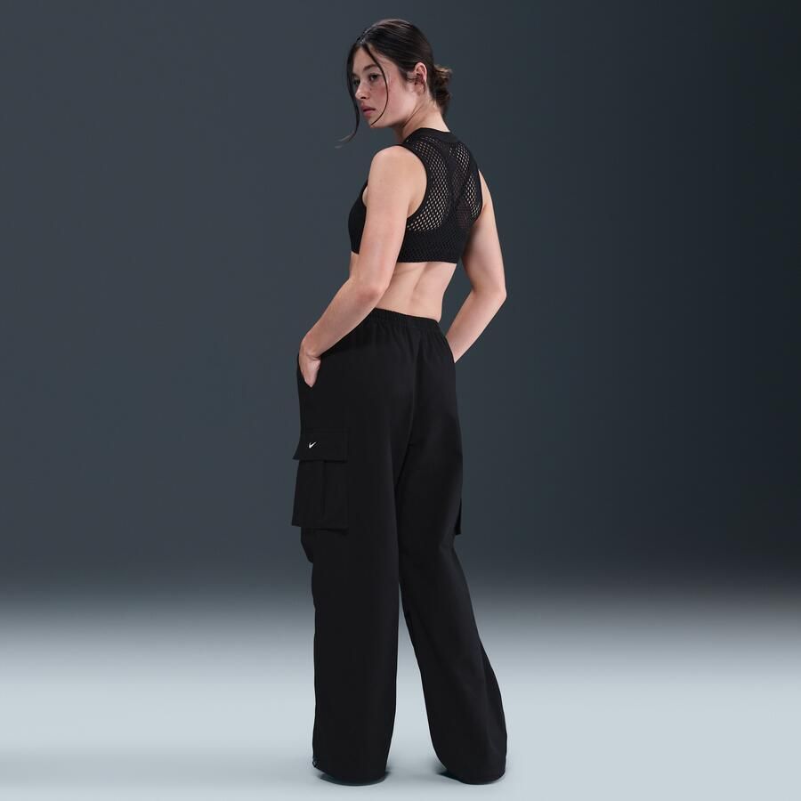 Nike oversized geweven cargobroek met halfhoge taille voor dames Zwart - Foto 3