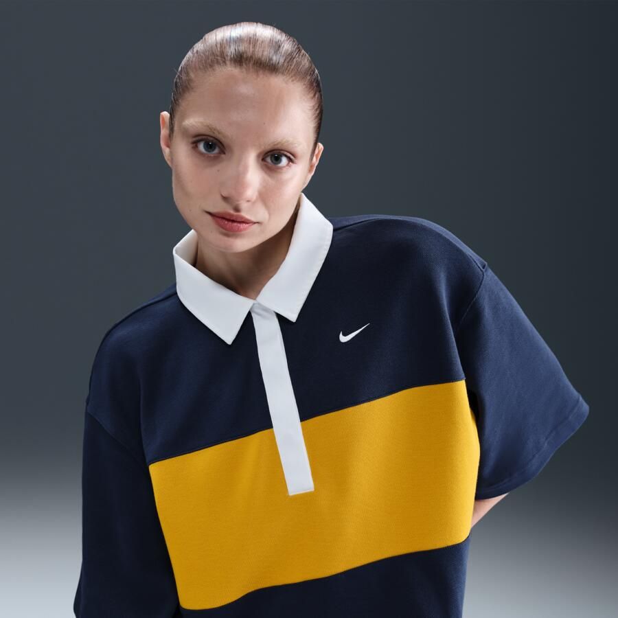 Nike oversized polo met korte mouwen voor dames Blauw - Foto 4