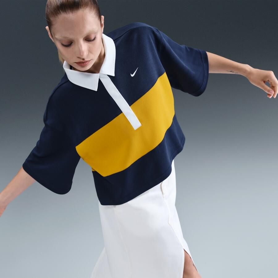Nike oversized polo met korte mouwen voor dames Blauw - Foto 2