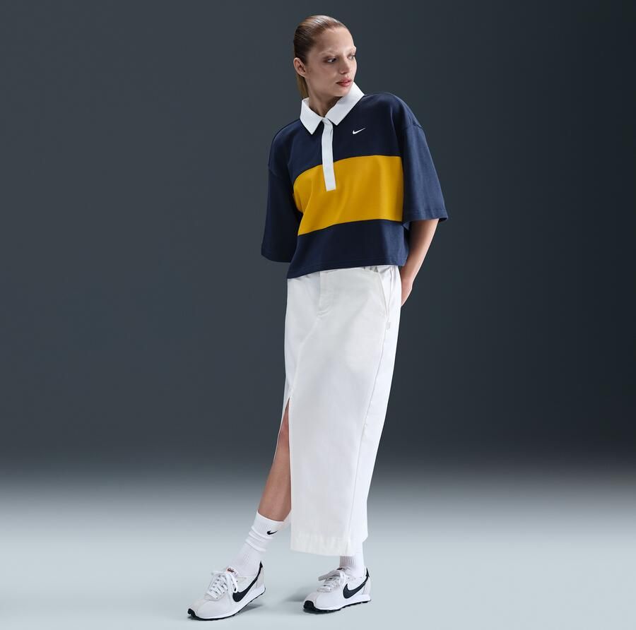 Nike oversized polo met korte mouwen voor dames Blauw - Foto 3