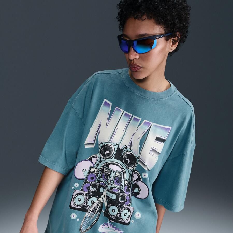 Nike Sportswear oversized T-shirt met korte mouwen voor dames Blauw - Foto 4