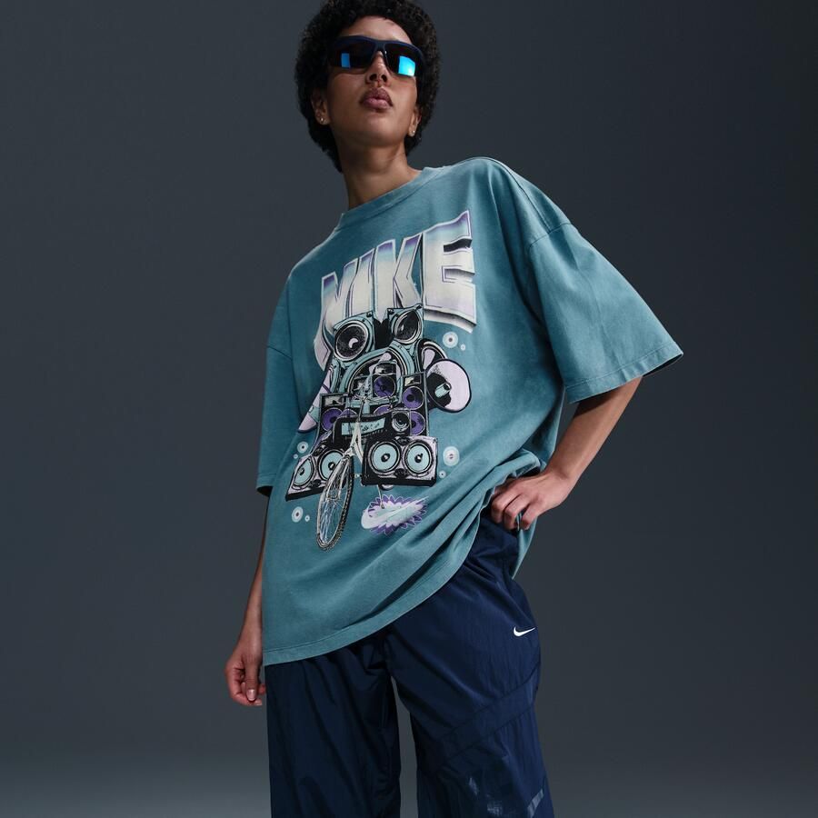 Nike Sportswear oversized T-shirt met korte mouwen voor dames Blauw - Foto 2