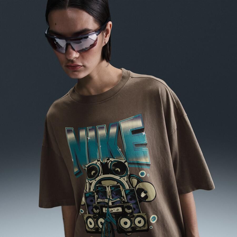 Nike Sportswear oversized T-shirt met korte mouwen voor dames Bruin - Foto 4