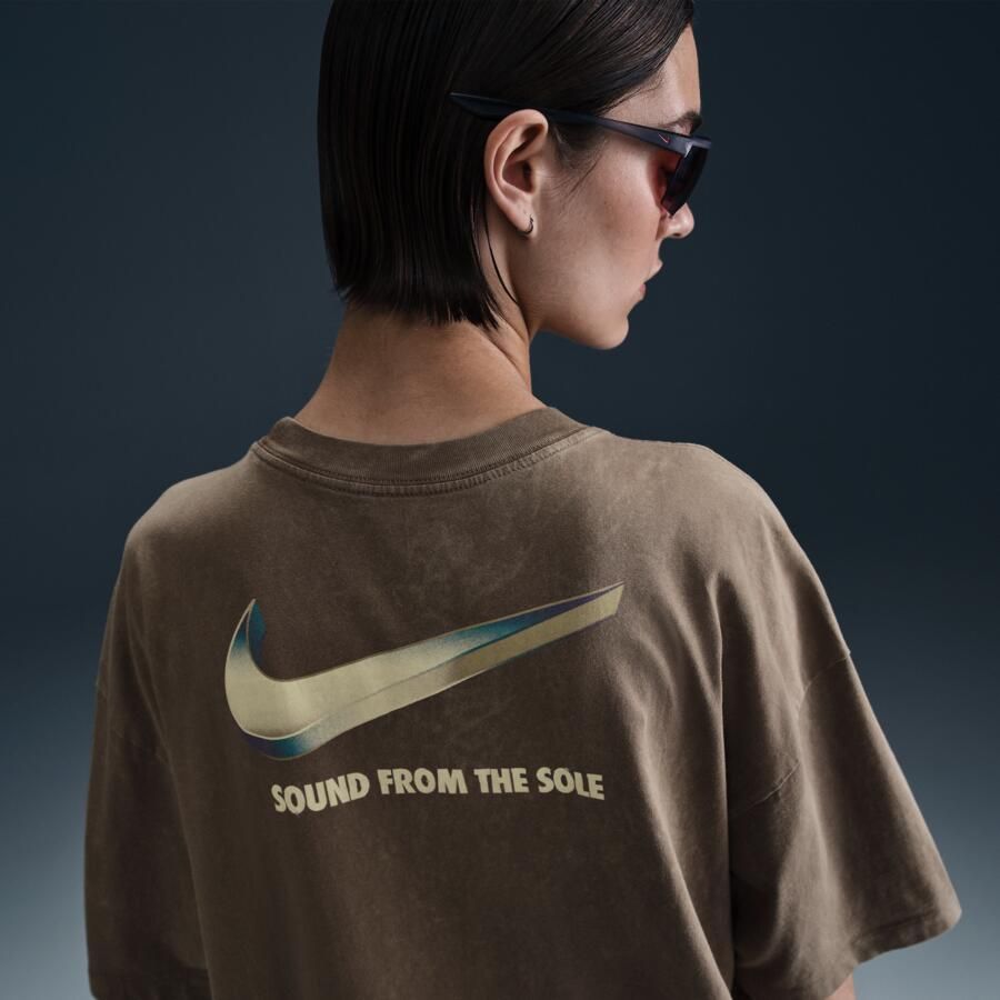 Nike Sportswear oversized T-shirt met korte mouwen voor dames Bruin