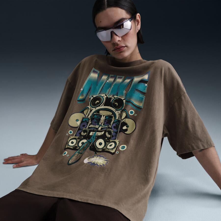 Nike Sportswear oversized T-shirt met korte mouwen voor dames Bruin - Foto 2