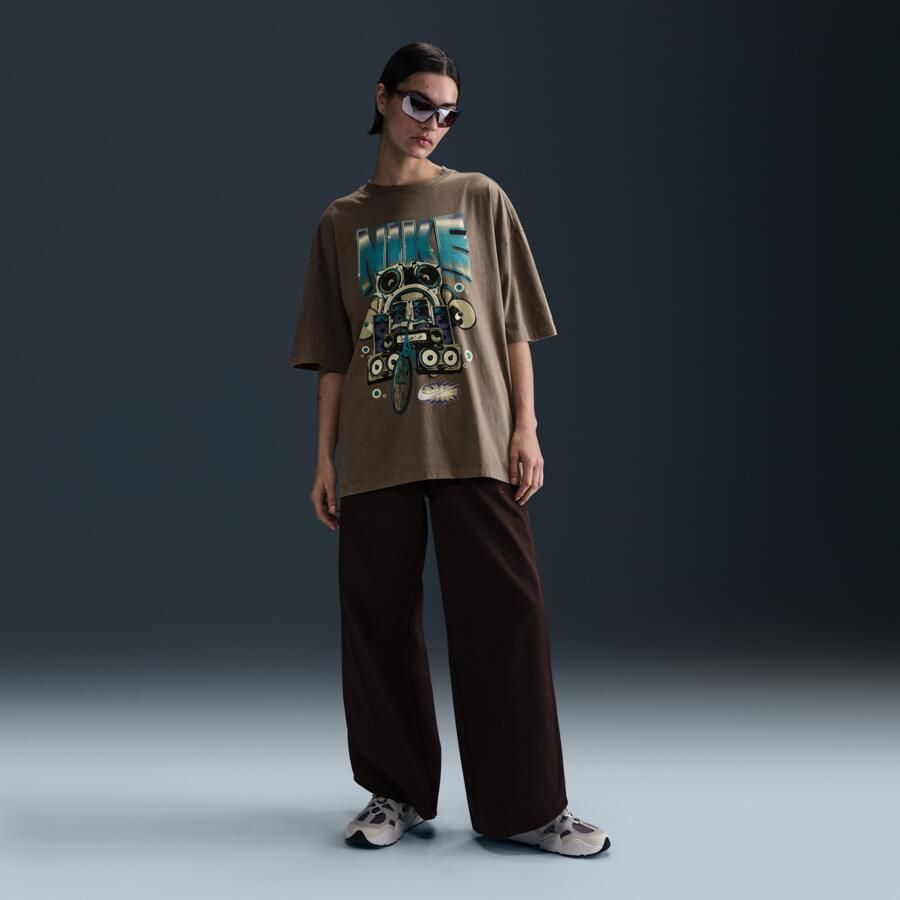 Nike Sportswear oversized T-shirt met korte mouwen voor dames Bruin - Foto 3