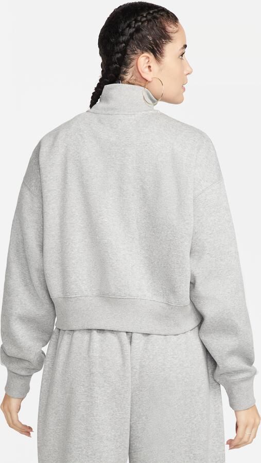 Nike Sportswear Phoenix Fleece Oversized 1 2-zip Crop Sweatshirt Sweaters Kleding dk grey heather sail maat: XL beschikbare maaten:XL - Foto 3