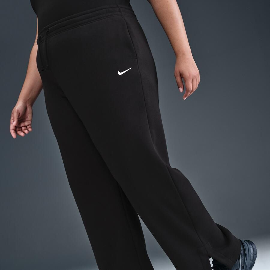 Nike Phoenix Fleece damesbroek met hoge taille (Plus Size) Zwart