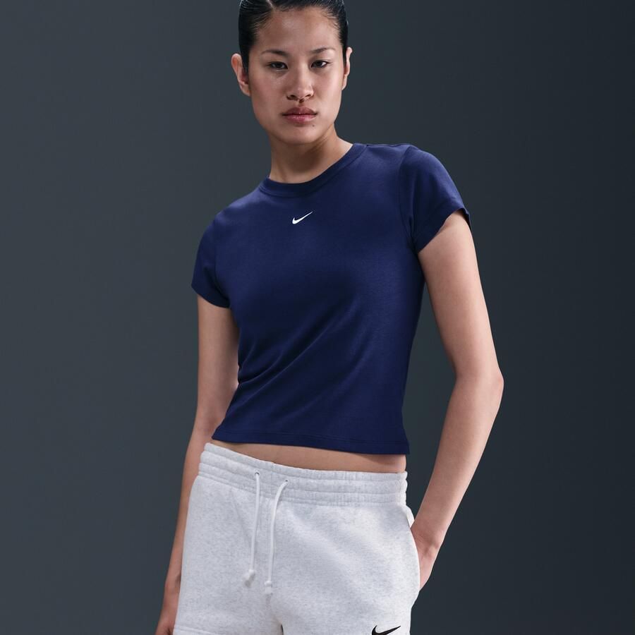 Nike Phoenix Fleece damesshorts met halfhoge taille (5 cm) Bruin