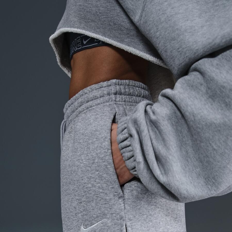 Nike Phoenix Fleece damesshorts met halfhoge taille (5 cm) Grijs - Foto 2