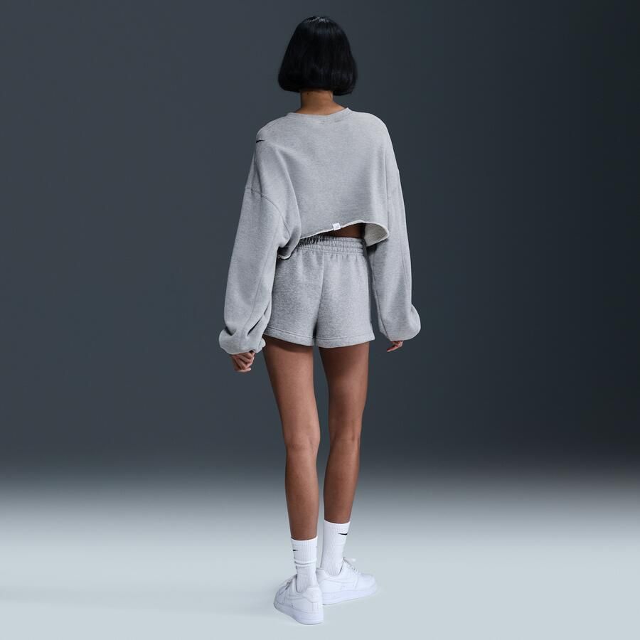 Nike Phoenix Fleece damesshorts met halfhoge taille (5 cm) Grijs - Foto 3