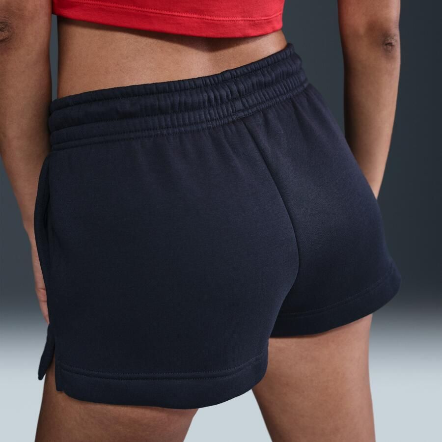 Nike Phoenix Fleece damesshorts met halfhoge taille (5 cm) Zwart - Foto 2