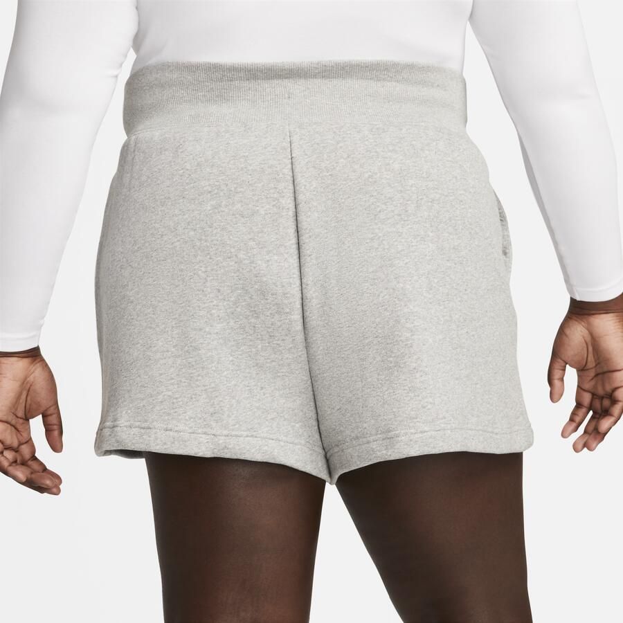 Nike Sportswear Phoenix Fleece damesshorts met hoge taille en ruimvallende pasvorm (Plus Size) Grijs - Foto 2