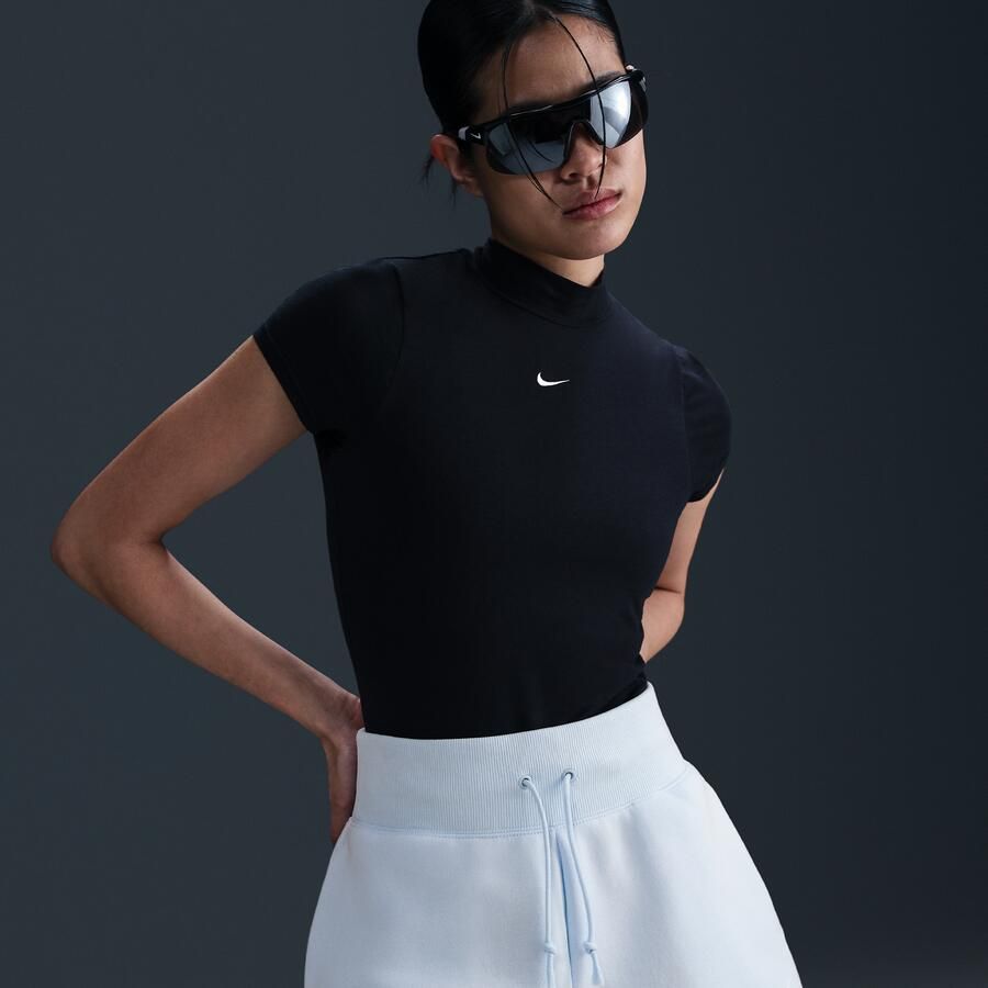 Nike Sportswear Phoenix Fleece damesshorts met ruimvallende pasvorm en hoge taille Blauw