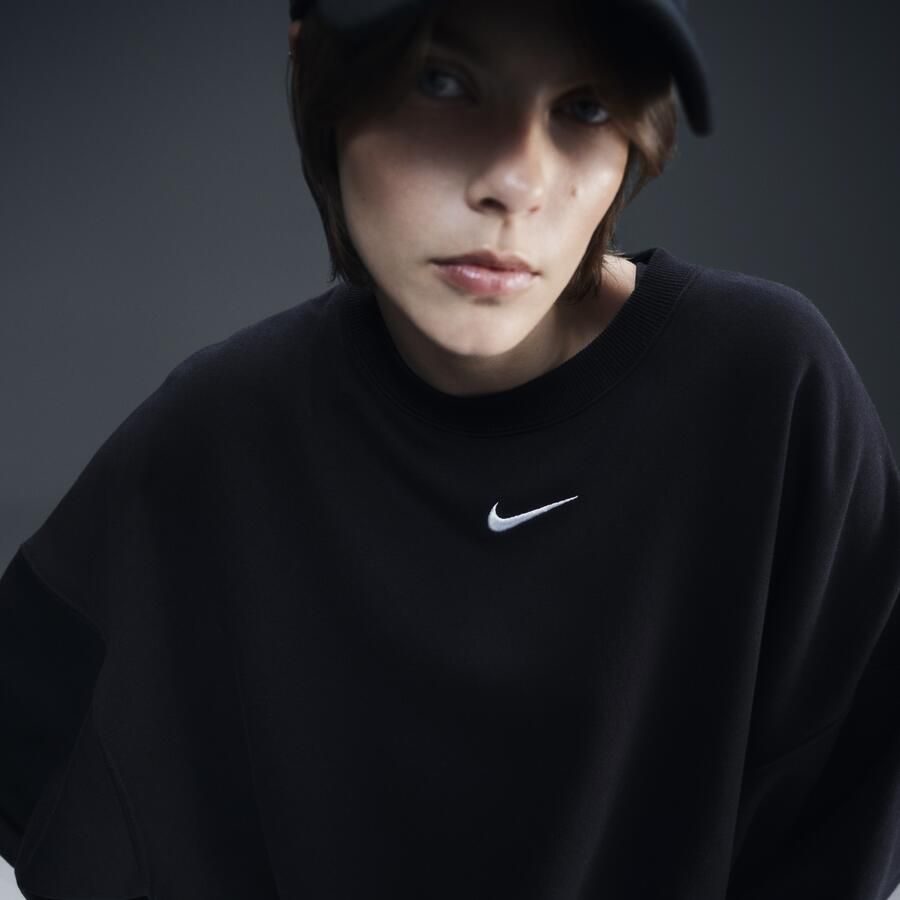 Nike Phoenix Fleece extra oversized sweatshirt met ronde hals voor dames Zwart - Foto 5
