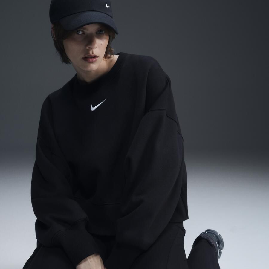 Nike Phoenix Fleece extra oversized sweatshirt met ronde hals voor dames Zwart - Foto 4