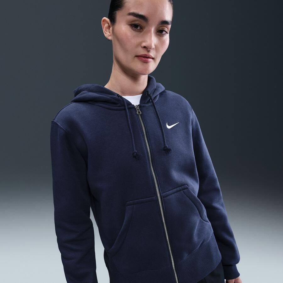 Nike Sportswear Phoenix Fleece hoodie met rits voor dames Blauw - Foto 4
