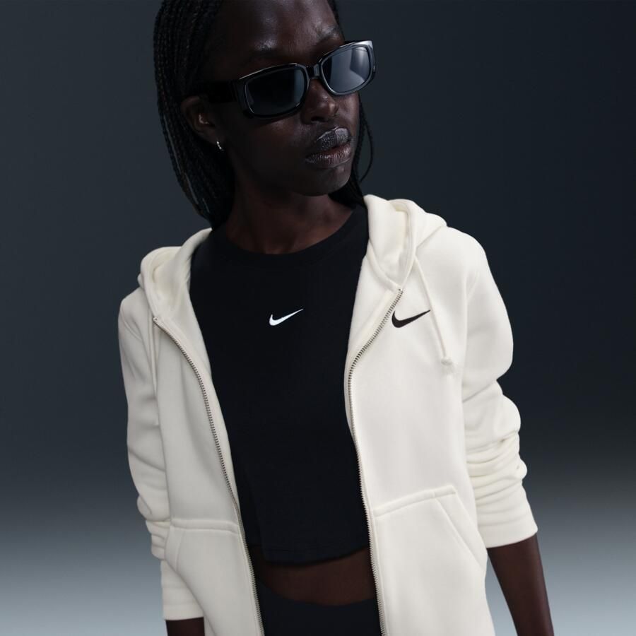 Nike Sportswear Phoenix Fleece hoodie met rits voor dames Wit - Foto 4