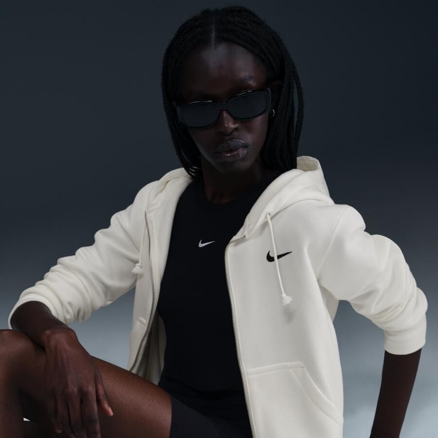 Nike Sportswear Phoenix Fleece hoodie met rits voor dames Wit - Foto 2