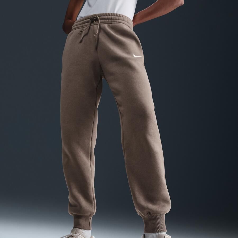 Nike Sportswear Phoenix Fleece joggingbroek met halfhoge taille voor dames Bruin - Foto 3