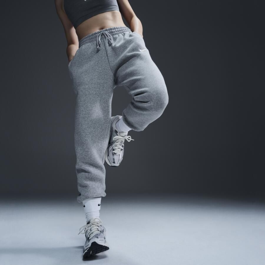 Nike Sportswear Phoenix Fleece joggingbroek met halfhoge taille voor dames Grijs - Foto 4