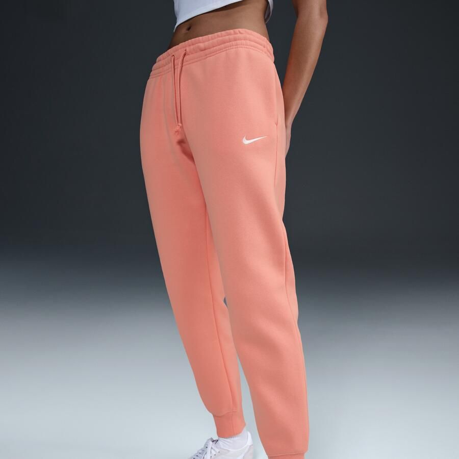 Nike Sportswear Phoenix Fleece joggingbroek met halfhoge taille voor dames Oranje