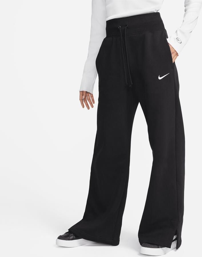 Nike Sportswear Phoenix Fleece Joggingbroek met hoge taille en wijde pijpen voor dames Zwart - Foto 4