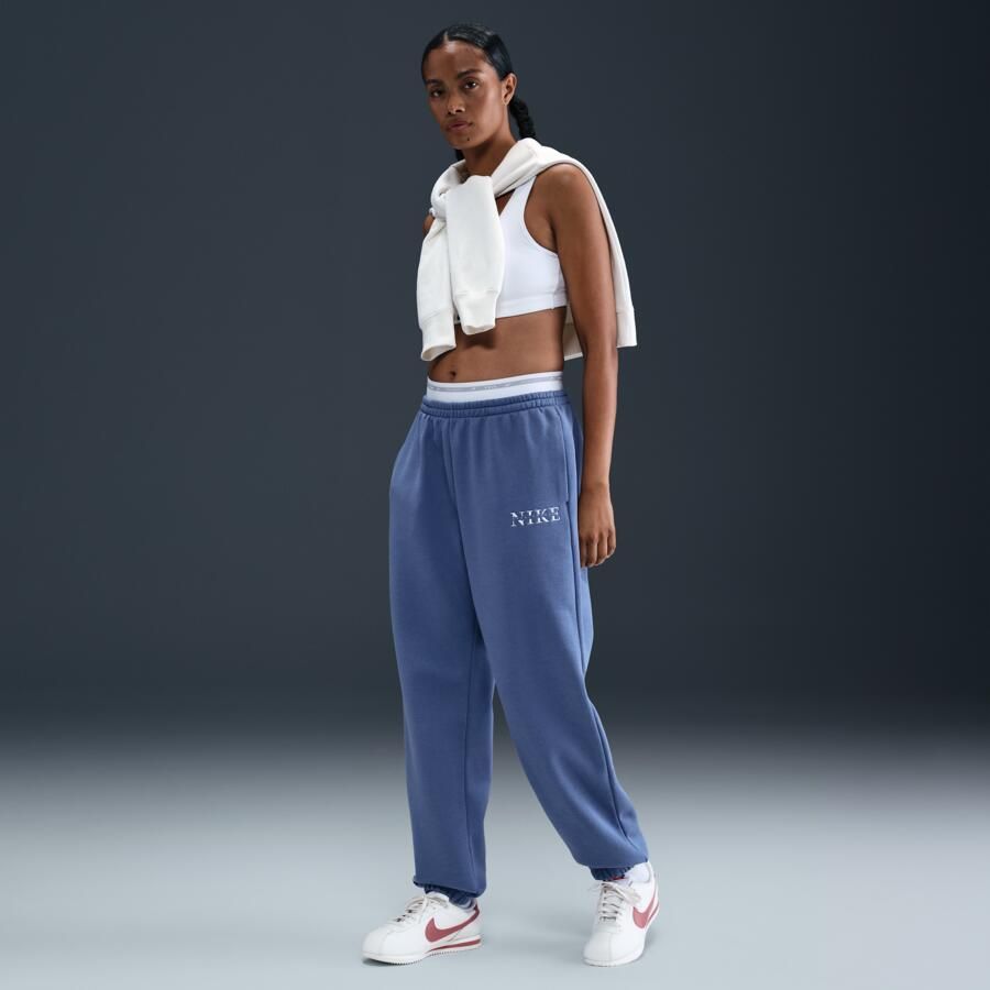 Nike Sportswear Phoenix Fleece Joggingbroek met hoge taille voor dames Blauw - Foto 4