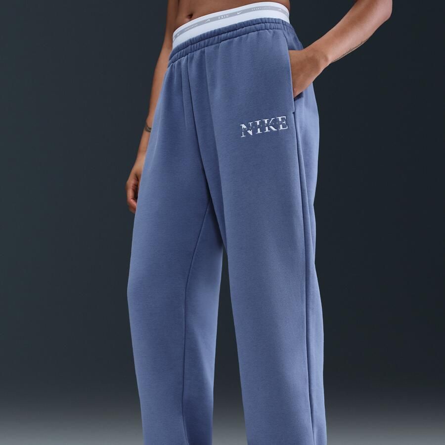 Nike Sportswear Phoenix Fleece Joggingbroek met hoge taille voor dames Blauw