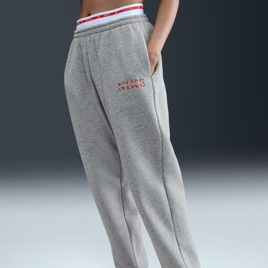 Nike Sportswear Phoenix Fleece Joggingbroek met hoge taille voor dames Grijs