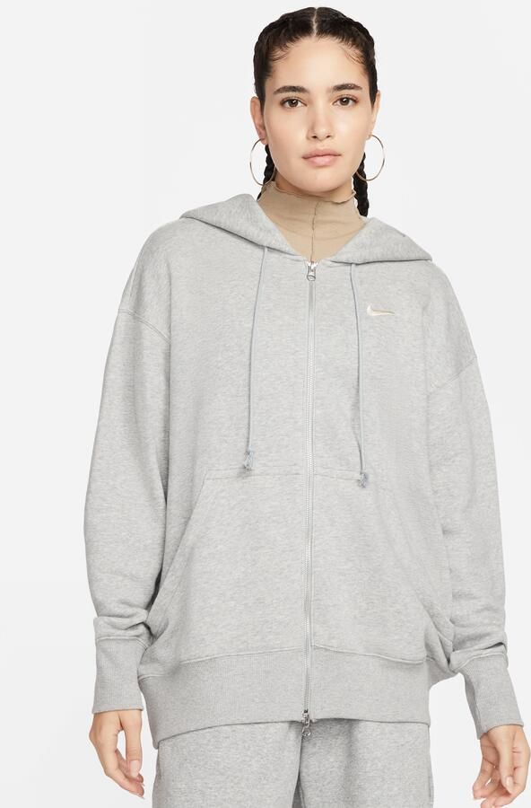 Nike Sportswear Phoenix Fleece Oversized fleecehoodie met rits over de hele lengte voor dames Grijs - Foto 3