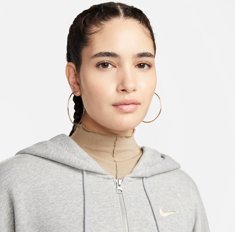Nike Sportswear Phoenix Fleece Oversized fleecehoodie met rits over de hele lengte voor dames Grijs - Foto 2