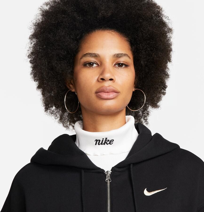 Nike Sportswear Phoenix Fleece Oversized fleecehoodie met rits over de hele lengte voor dames Zwart