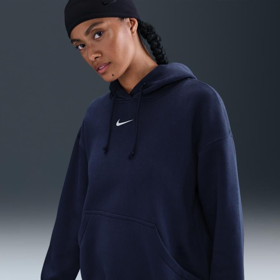 Nike Phoenix Fleece Oversized hoodie voor dames Blauw - Foto 4