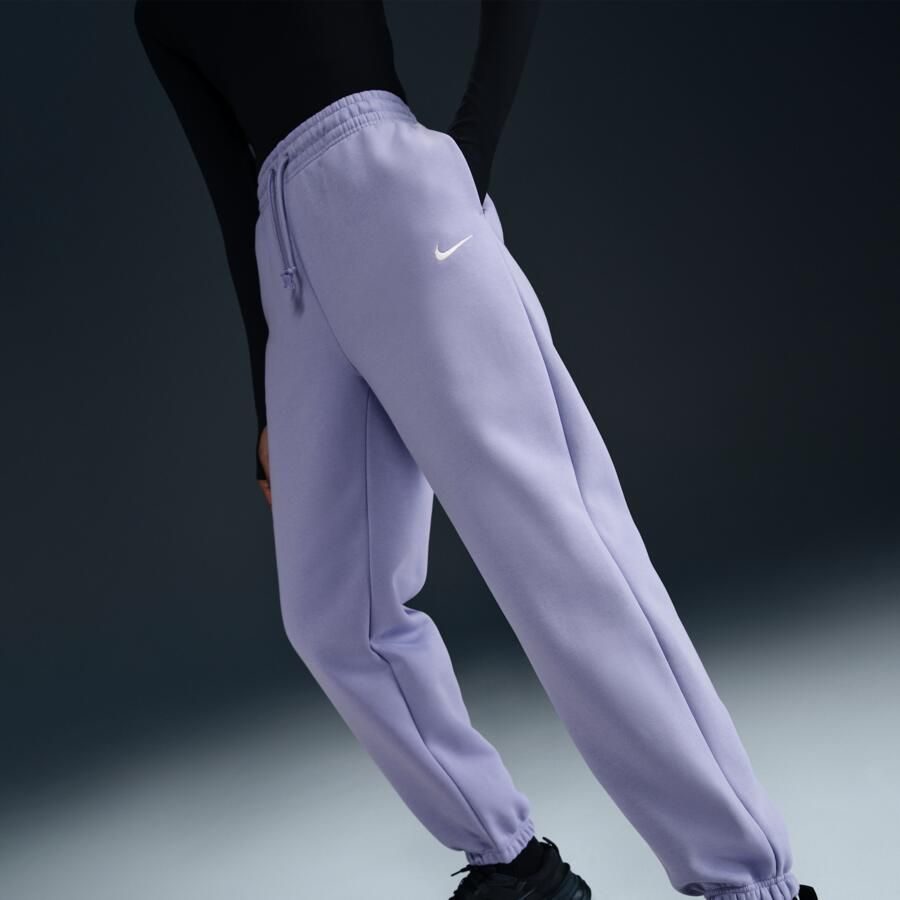 Nike Sportswear Phoenix Fleece Oversized joggingbroek met hoge taille voor dames Paars