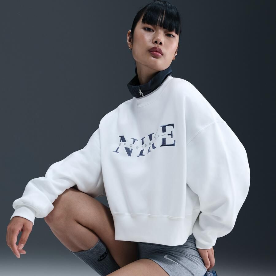 Nike Sportswear Phoenix Fleece oversized sweatshirt met ronde hals voor dames Wit - Foto 2