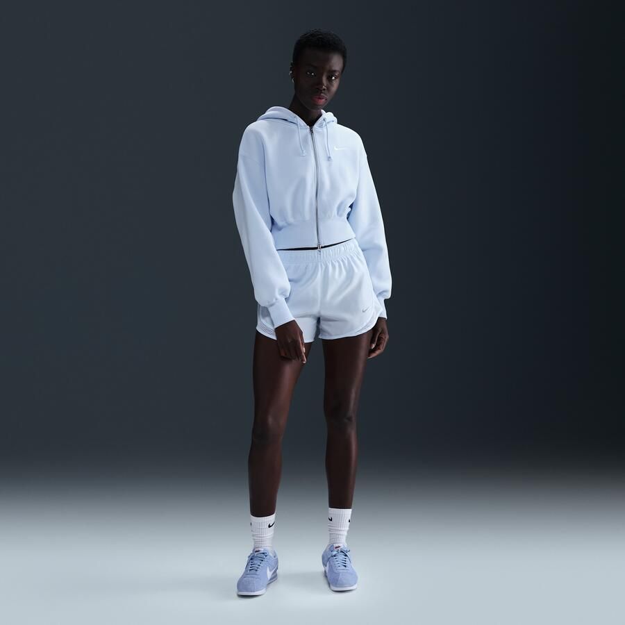 Nike Sportswear Phoenix Fleece ruimvallende korte hoodie met rits over de hele lengte voor dames Blauw - Foto 3