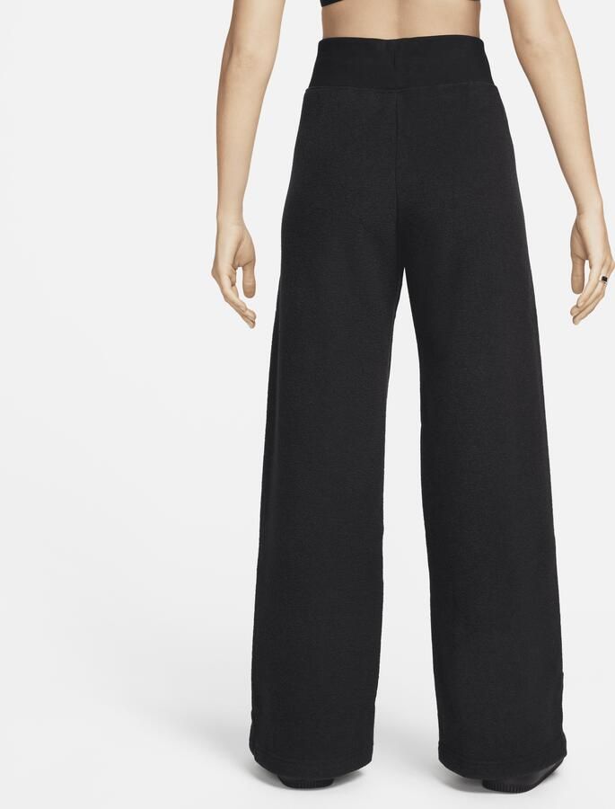 Nike Phoenix Plush knusse fleecebroek met hoge taille en wijde pijpen voor dames Zwart - Foto 3