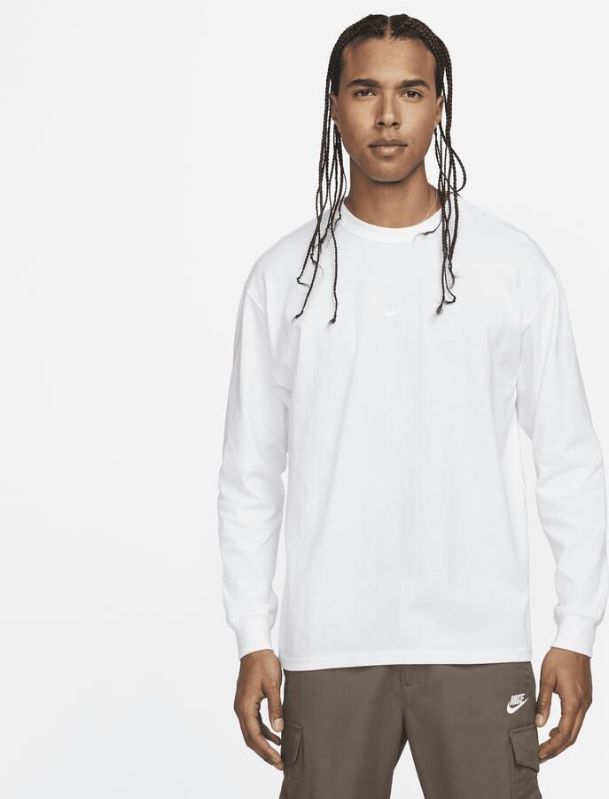 Nike Sportswear Premium Essentials T-shirt met lange mouwen voor heren Wit - Foto 3