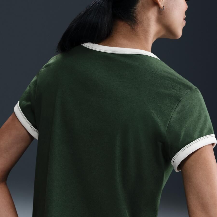 Nike Sportswear Ringer T-shirt met graphic voor dames Groen