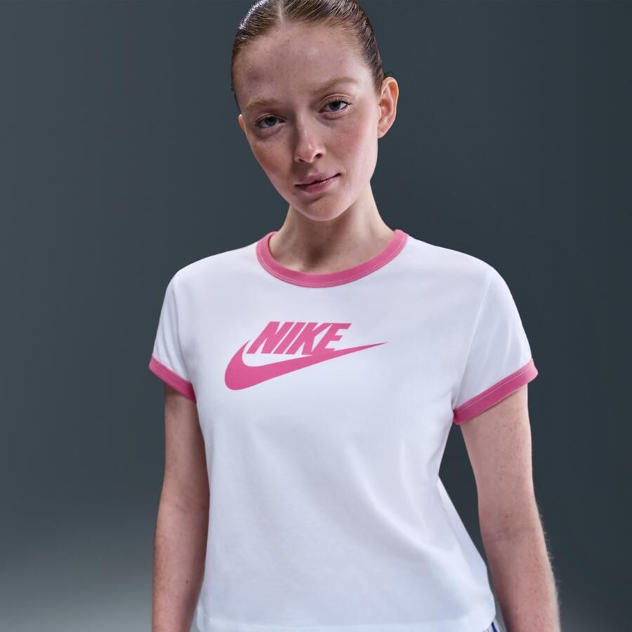 Nike Sportswear Ringer T-shirt met graphic voor dames Wit - Foto 4