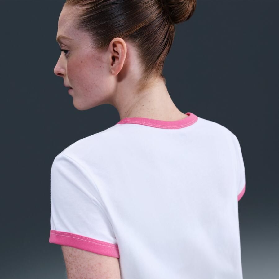 Nike Sportswear Ringer T-shirt met graphic voor dames Wit