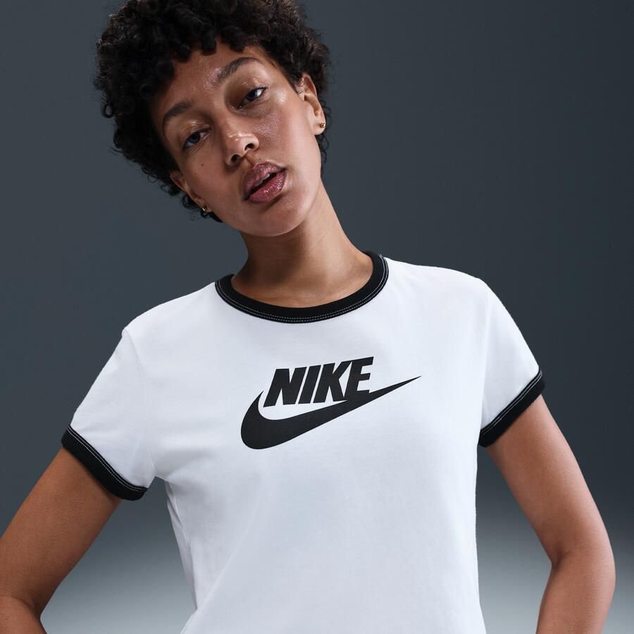 Nike Ringer T-shirt met graphic voor dames Wit - Foto 4