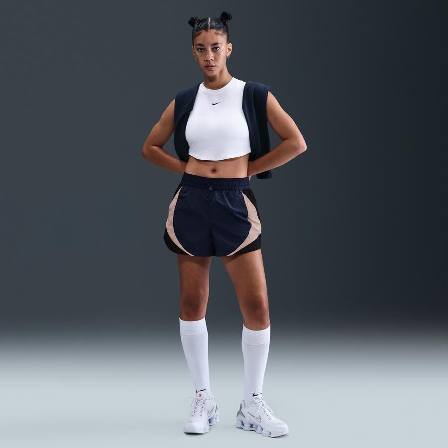 Nike ruimvallende trackshorts met halfhoge taille voor dames (8 cm) Blauw - Foto 4