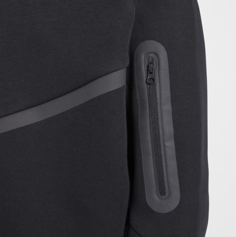 Nike Tech Fleece hoodie met rits over de hele lengte voor kids (ruimere maten) Zwart - Foto 2
