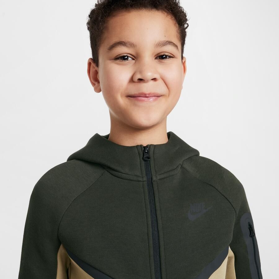 Nike Sportswear Tech Fleece Hoodie met rits voor kids Bruin