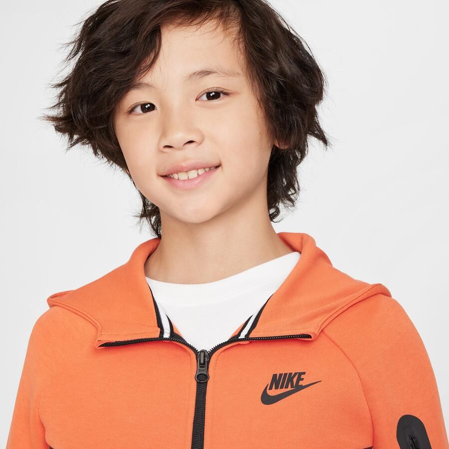 Nike Sportswear Tech Fleece Hoodie met rits voor kids Oranje
