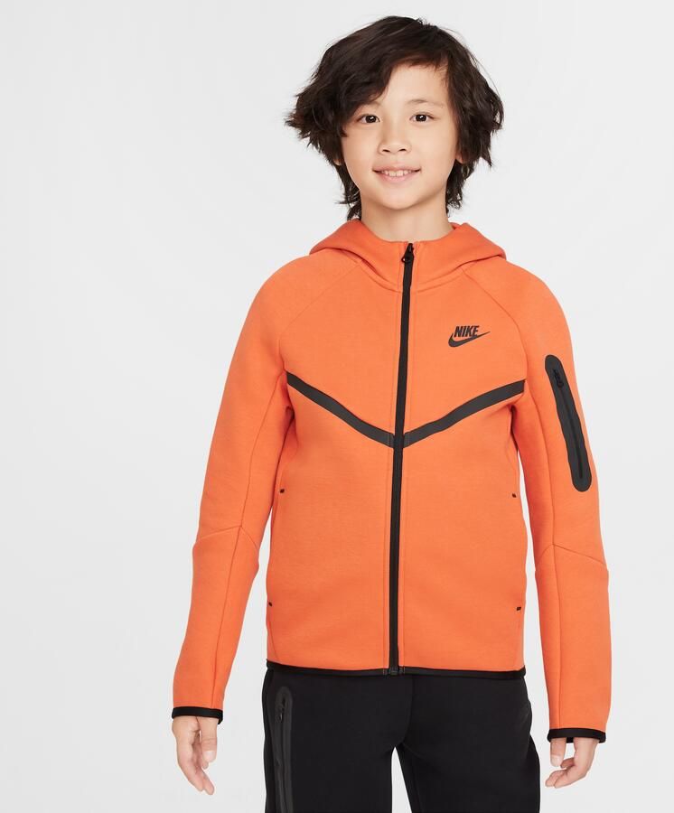 Nike Sportswear Tech Fleece Hoodie met rits voor kids Oranje - Foto 3