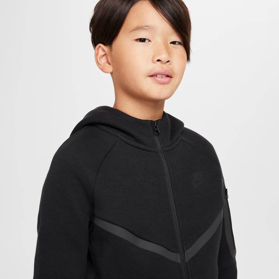 Nike Tech Fleece Hoodie met rits voor kids Zwart
